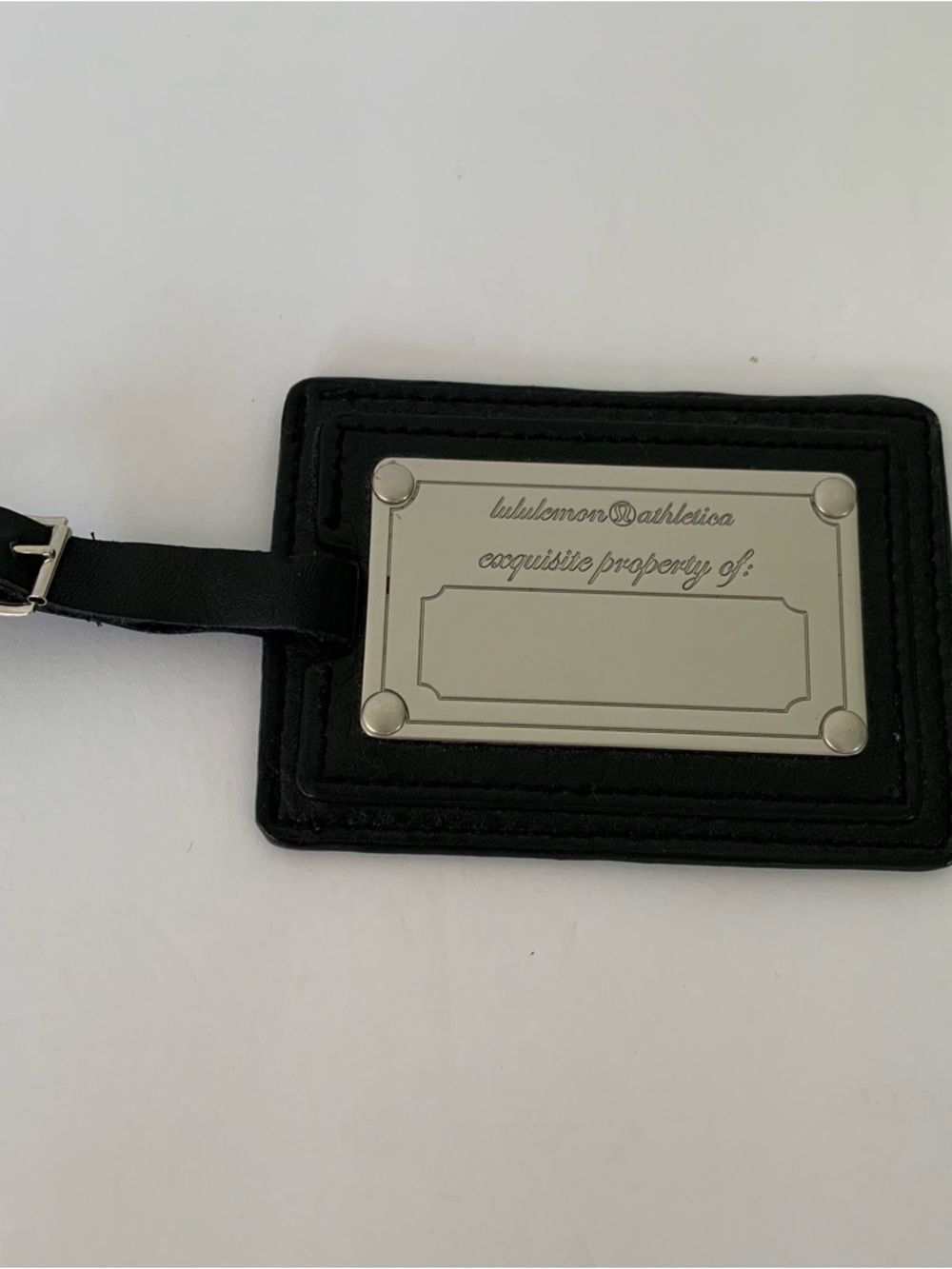 Lululemon Athletica Black Luggage Tag with Metal Plate